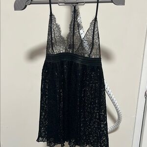 Victoria's Secret Black Lace Chemise